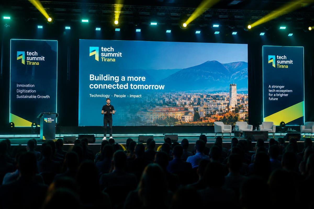 Tech Summit Tirana conference stage