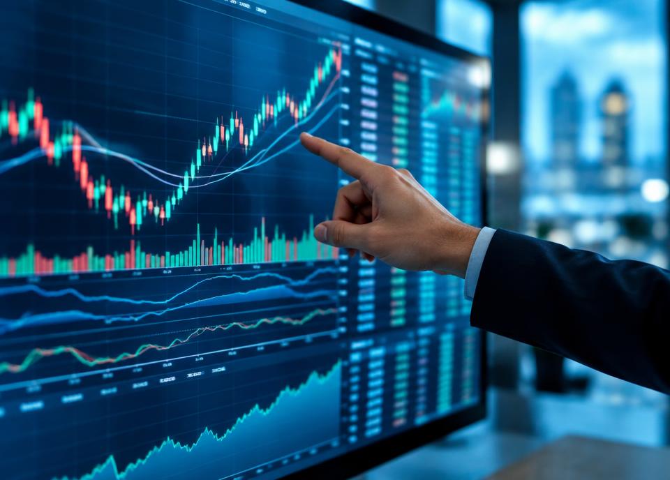 Financial analyst reviewing market charts